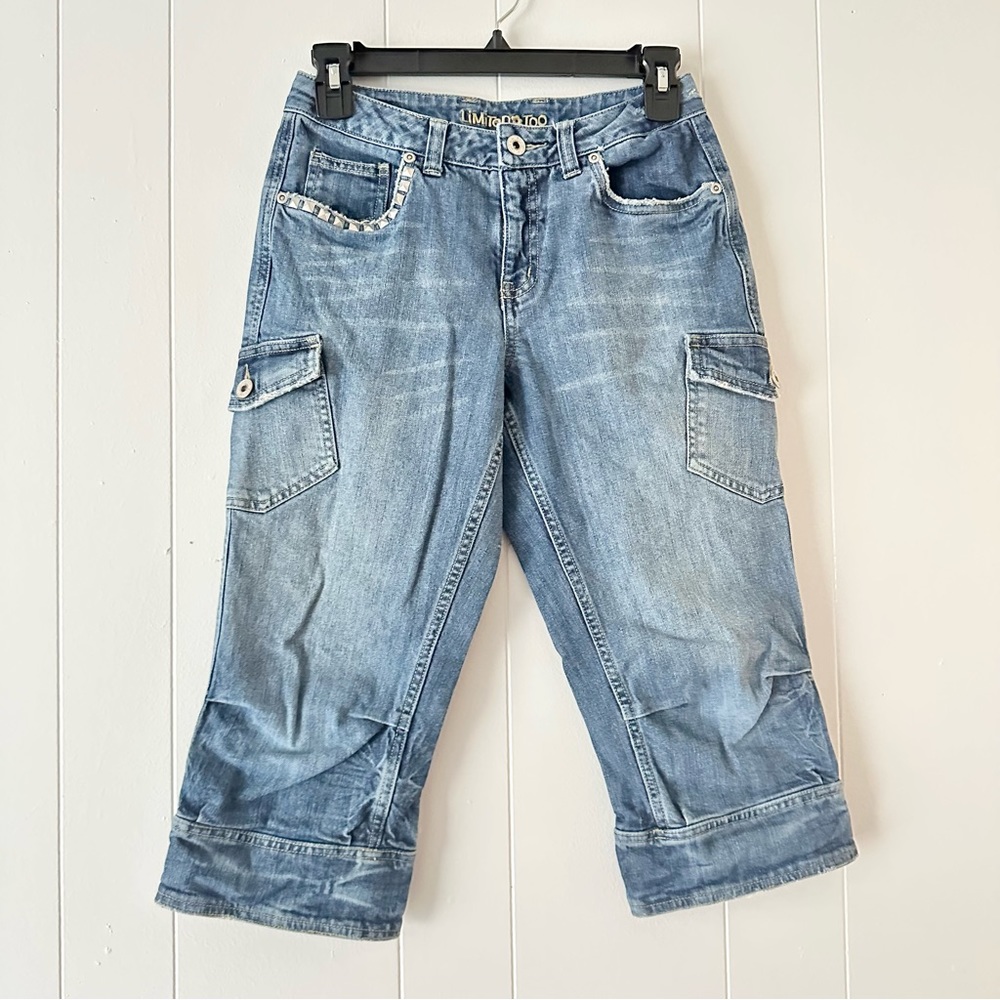 Limited Too blue denim low rise capri jeans, 2-4